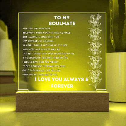 To My Soulmate Square Acrylic_Flower