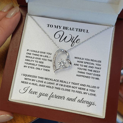 To My Beautiful Wife_Love Necklace_(White & Yellow Gold Variants)