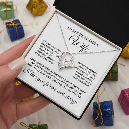 To My Beautiful Wife_Love Necklace_(White & Yellow Gold Variants)